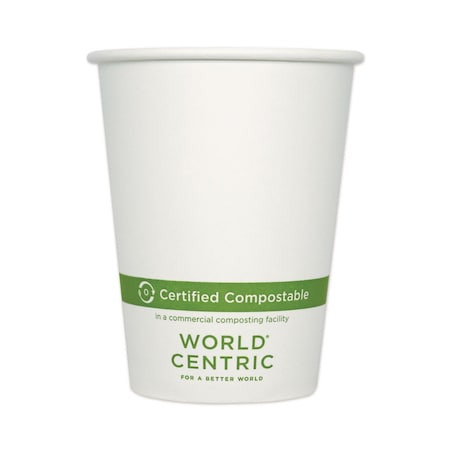 World Centric Paper Hot Cups, 12 oz, White, PK1000 CUPA12